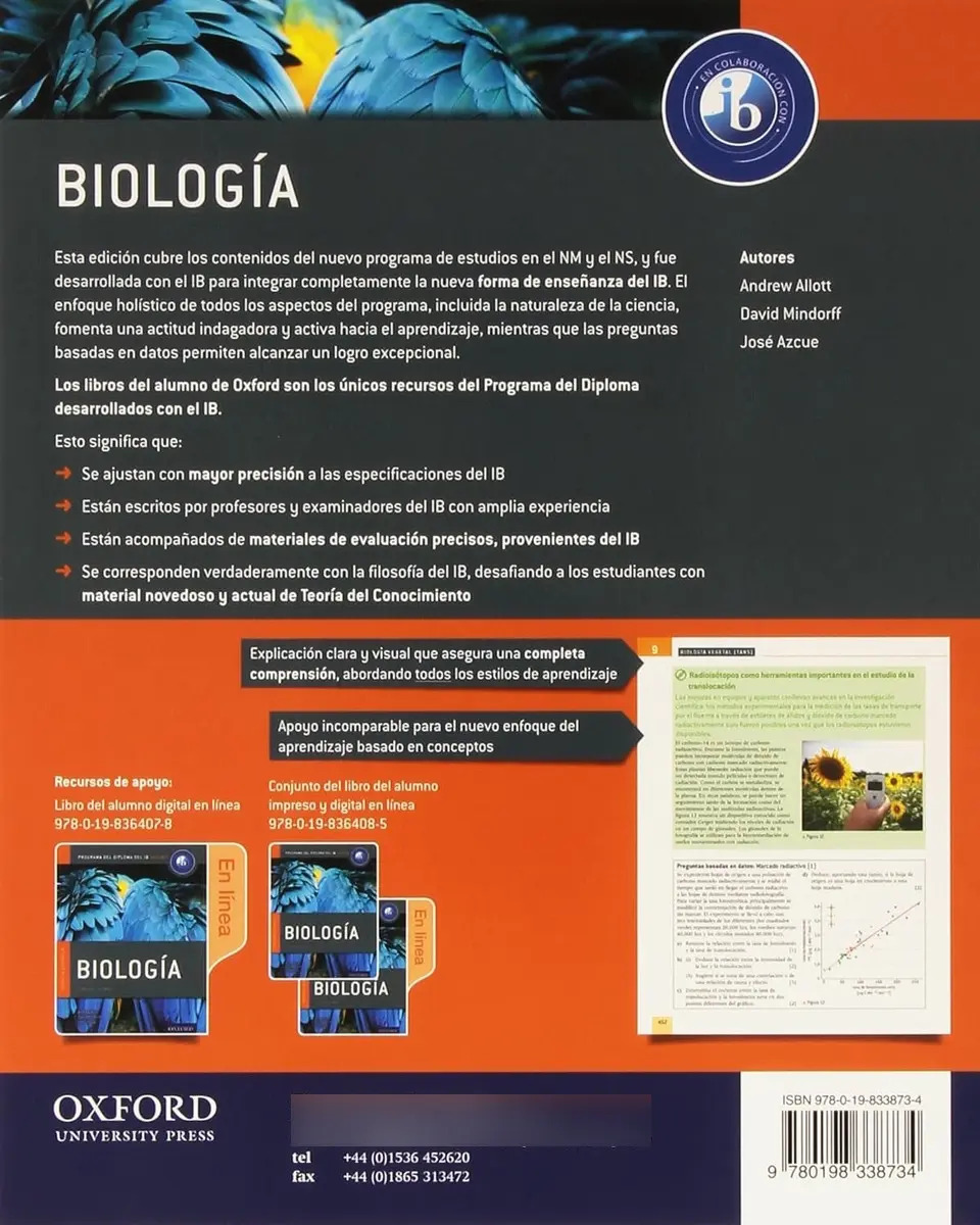 Ib Biología Libro Del Alumno Oxford Programa — imagen 2