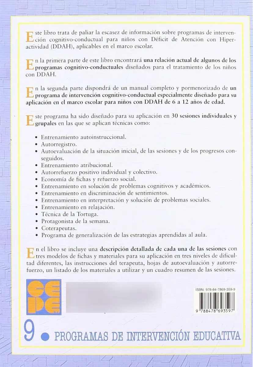 Terapia Cognitivo Conductual Niños Tdah Déficit Atención — imagen 3