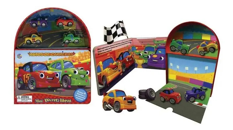 Autos De Carreras Mini Diverti-libros Figuras Escenario — imagen 3